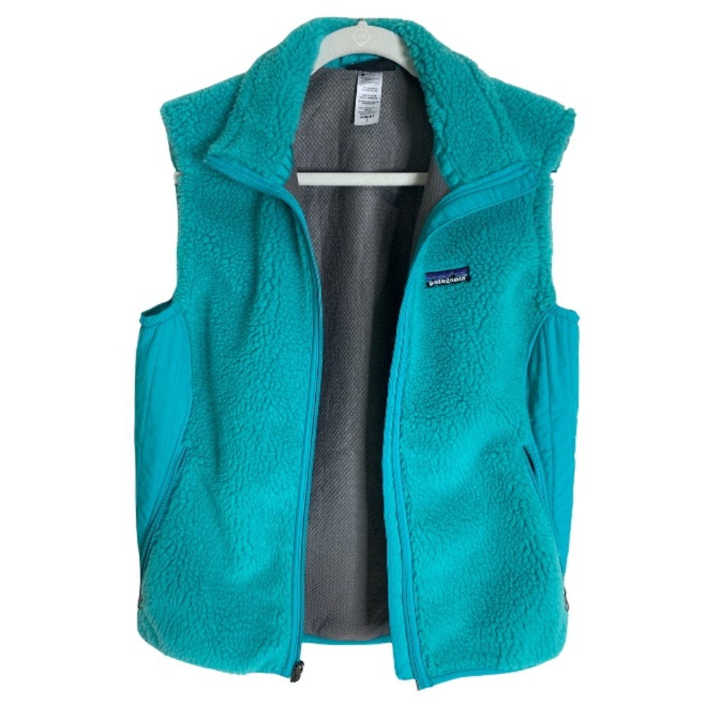 Patagonia Retro X Deep Pile Green Women Large Zip Up Sherpa Polyesters Vest